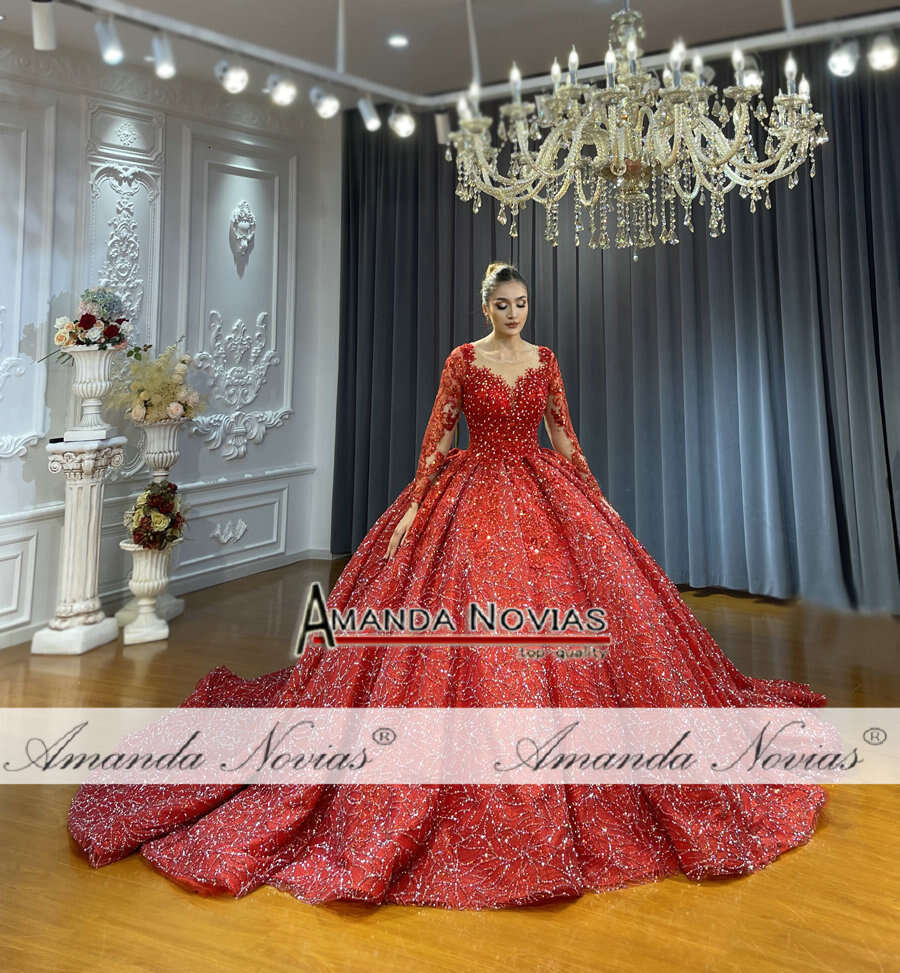 Sparkg Ball Gown Wedding Dresses Red