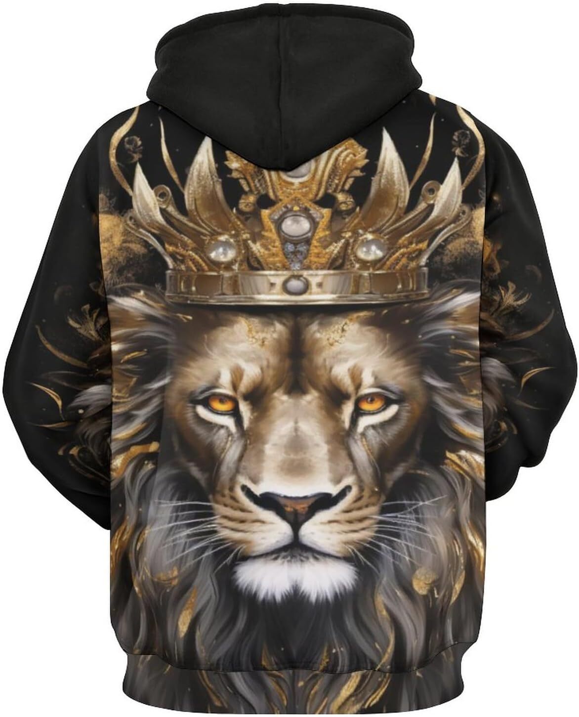 Hoodie for Mens Womens Mens Ancient Lion King Hoodie 3D Novelty Pattern Printed Psychedelic Cool Pull Cord Sweatshirt Hoodie Graphic Fashionable and W