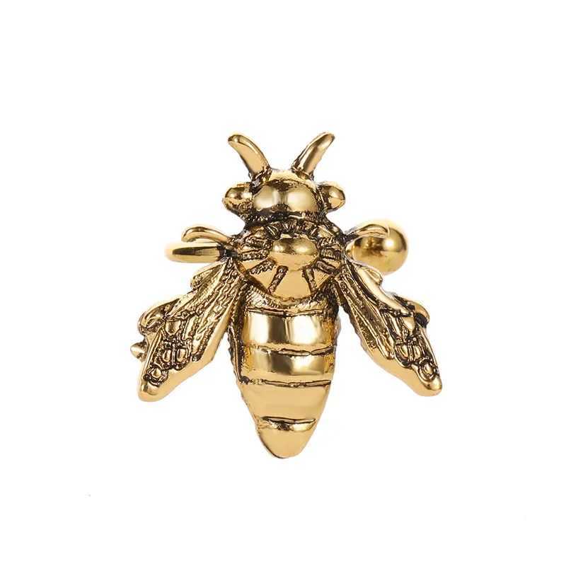 Creative and personalized retro ear clips old alloy bee earrings womens fashionable U-shaped single bag insect ear bone clips W241017