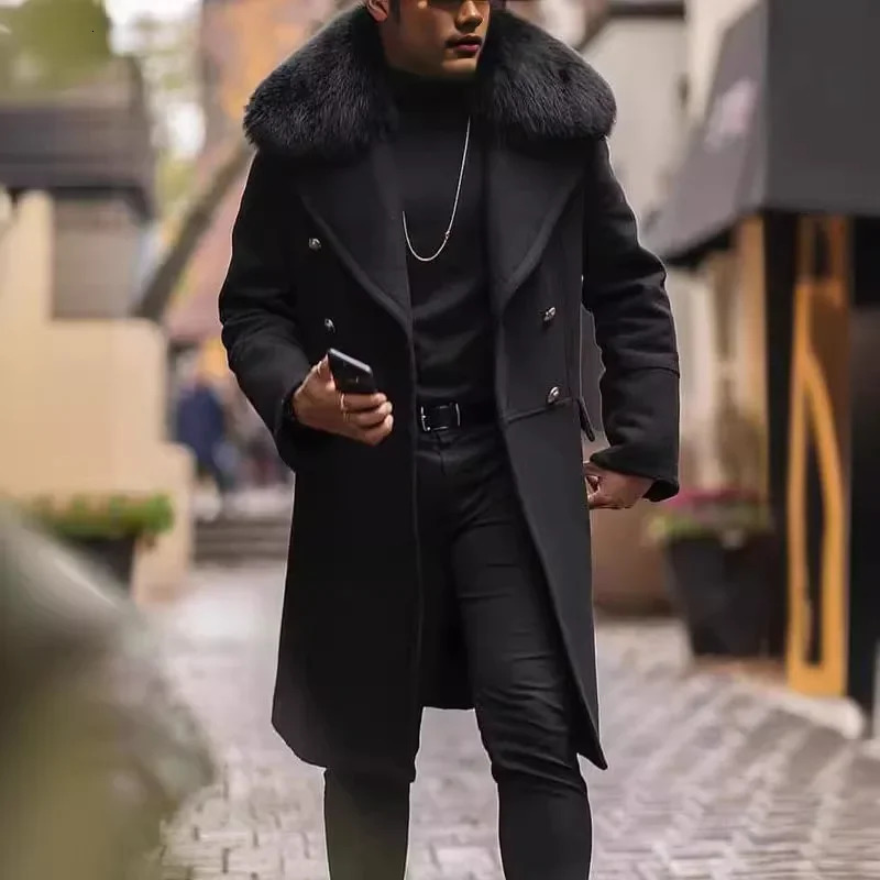 Highend Winter Warm Overcoat British Vintage Quality Woolen Jacket Mediumlength Casual Trench Coat For Men Women 241017
