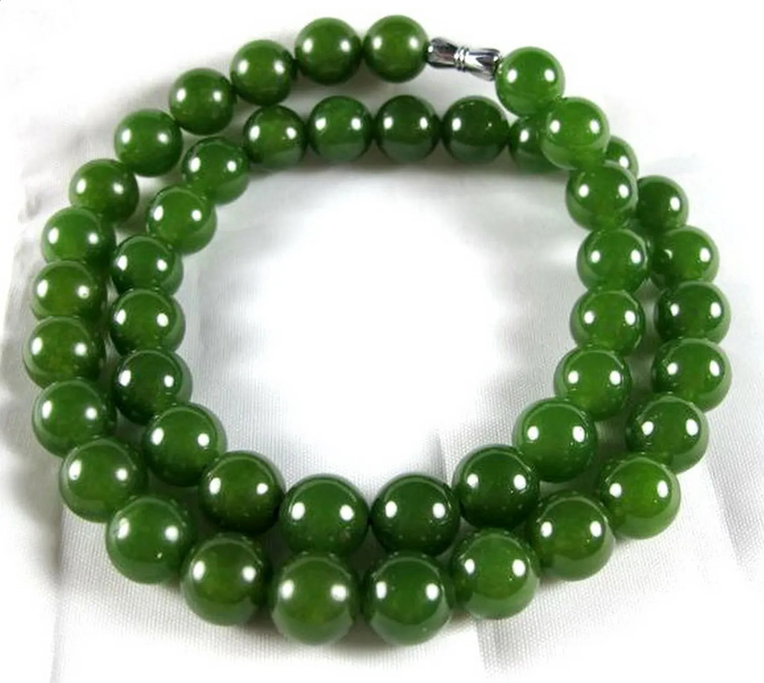 Wholesale 100% natural dark jade 6mm-12mm bead necklace 241017