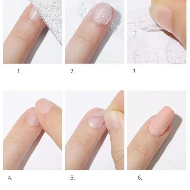10pack Double Side Gel Nail Glue for Press On Nails Transparent False Jelly Nail Tips Sticker Self-Adhesive False Manicure Decal 241007