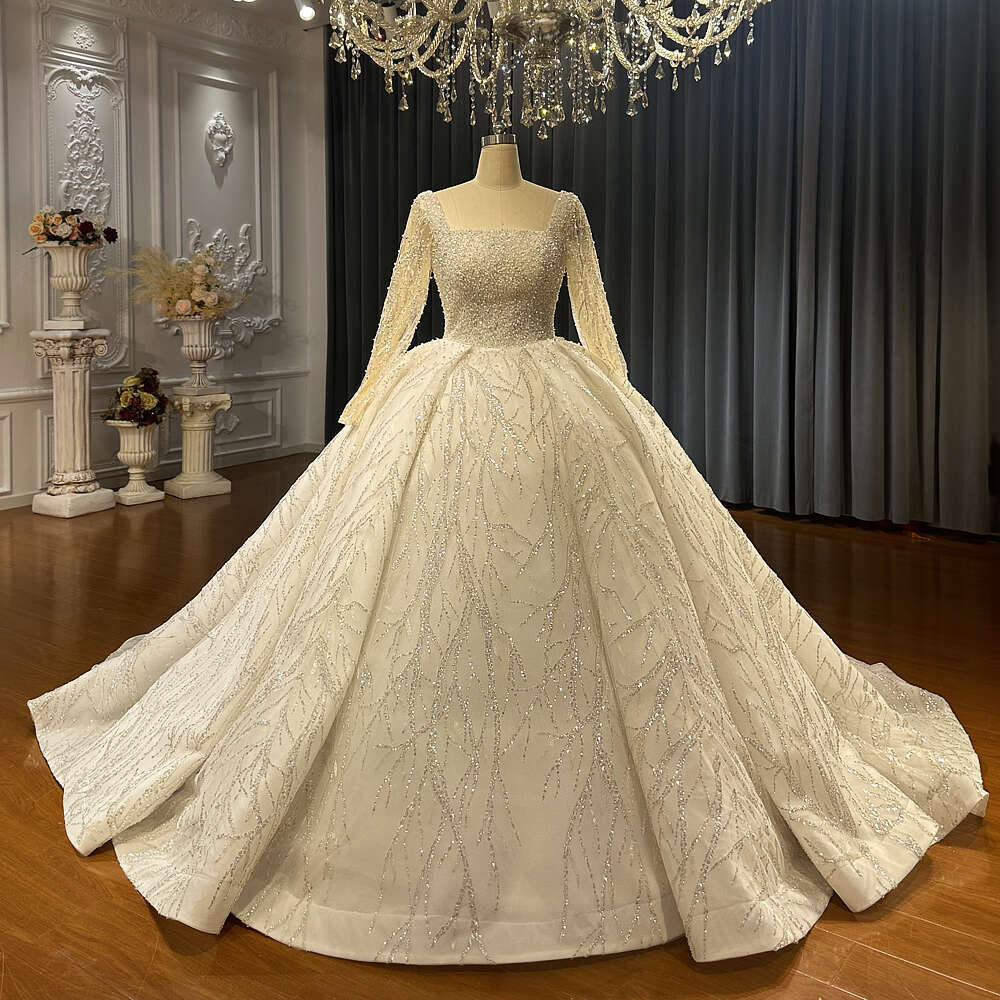 Square Necke Beading Wedding Gowns