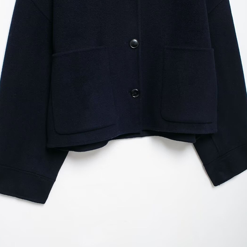 Women'a Coat With Button 2024 Outwear Black Pockets Outerwear Jaquetass Femininas Long Sleeve Tops Elegant Jackets