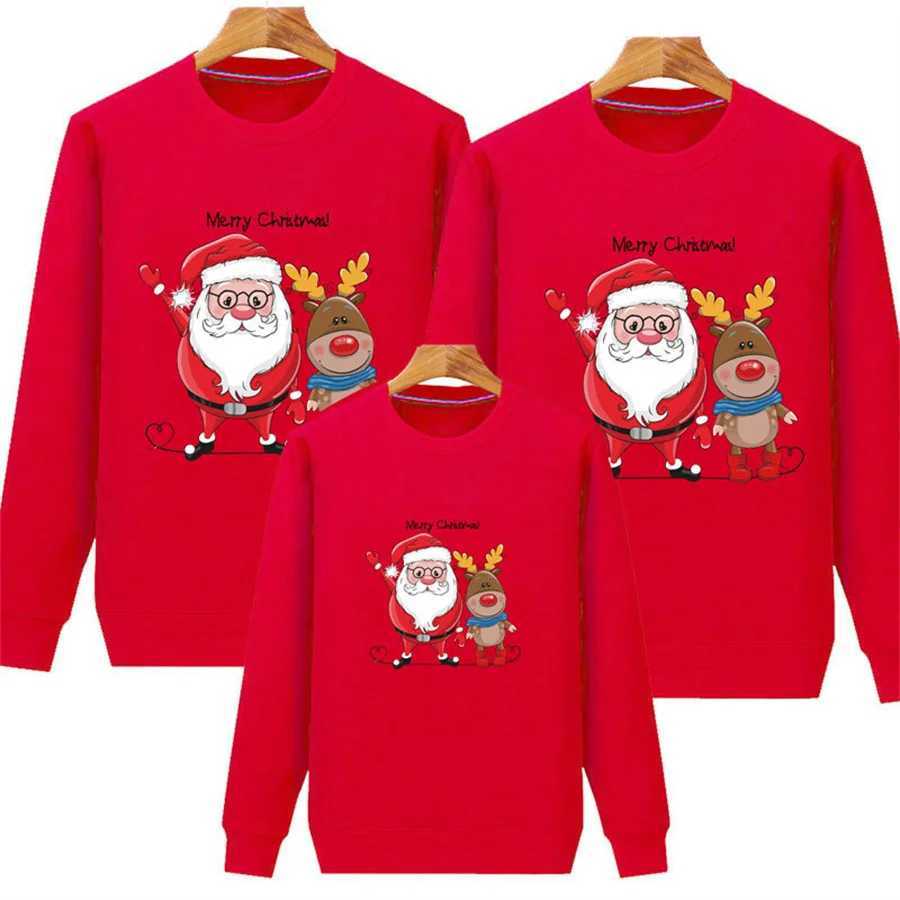 Christmas jerseys family sets Santa Claus team sports shirts mothers fathers daughters sons matching clothing couples sweaters baby parachuting W24101
