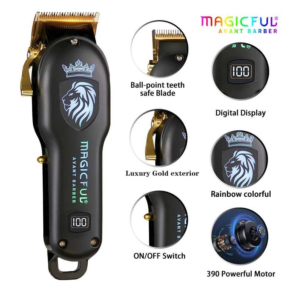 MAGICFUL new professional hair clipper rechargeable electric trimmer suitable for mens beard childrens hair cutting machines hair cutting machines W24