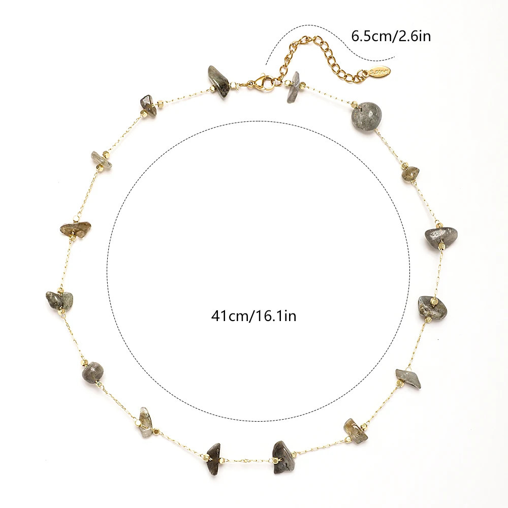 ZMZY Natural Stone Multi color Agate Gold Necklace for Womens Fashion Small Treatment Crystal Bead Necklace for Womens Jewelry 241017
