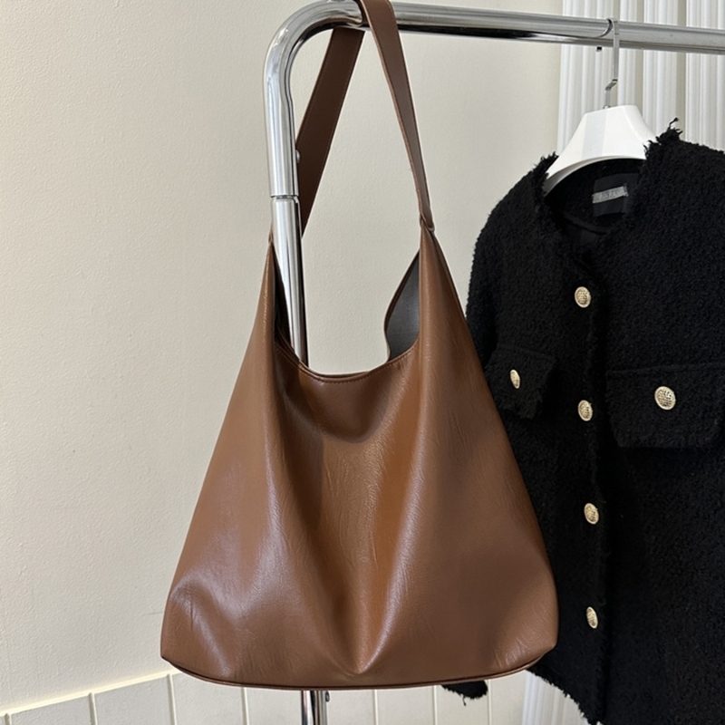 PU Leather Boston Handbag Vintage Pillow n For Women Casual Large Capacity Shoulder Crossbody Bags Fashion Shopper 241011