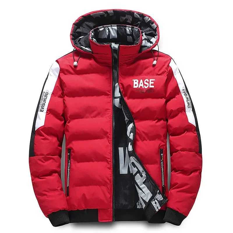 Mens autumn and winter hooded jacket warm and comfortable padded down jacket 2023 new double-sided clothing detachable hat M-5XL X241017
