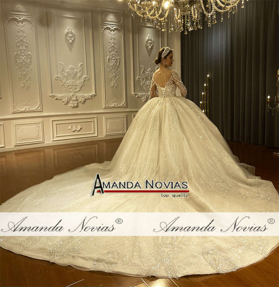 Dubai Style Wedding Royal Train Designer Dress