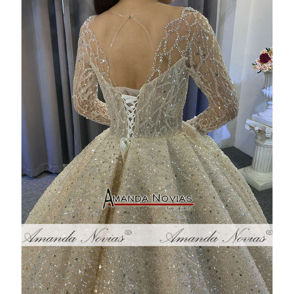 New hot sale wedding amanda novias original design full beading bridal dress