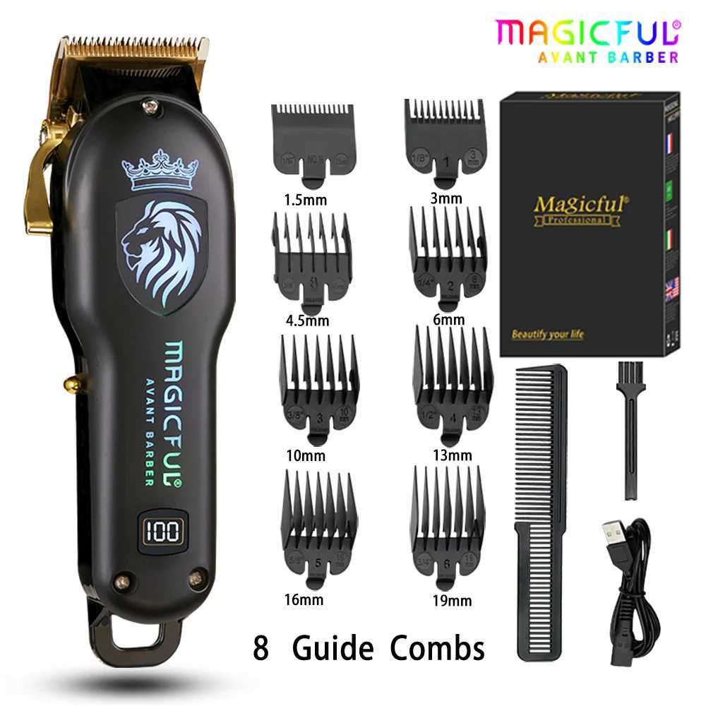 MAGICFUL new professional hair clipper rechargeable electric trimmer suitable for mens beard childrens hair cutting machines hair cutting machines W24