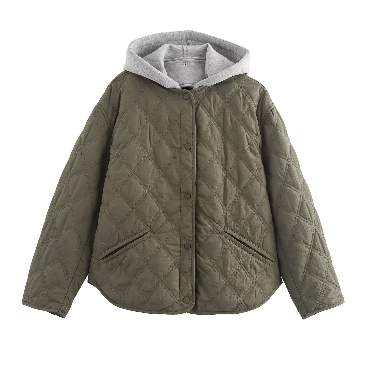 Women's Parkas Jackets Hoodies Coat Casual Loose Long Sleeve 2024 Inszart Solid With Button Y2k Outerwear Armygreen Woman Jacket
