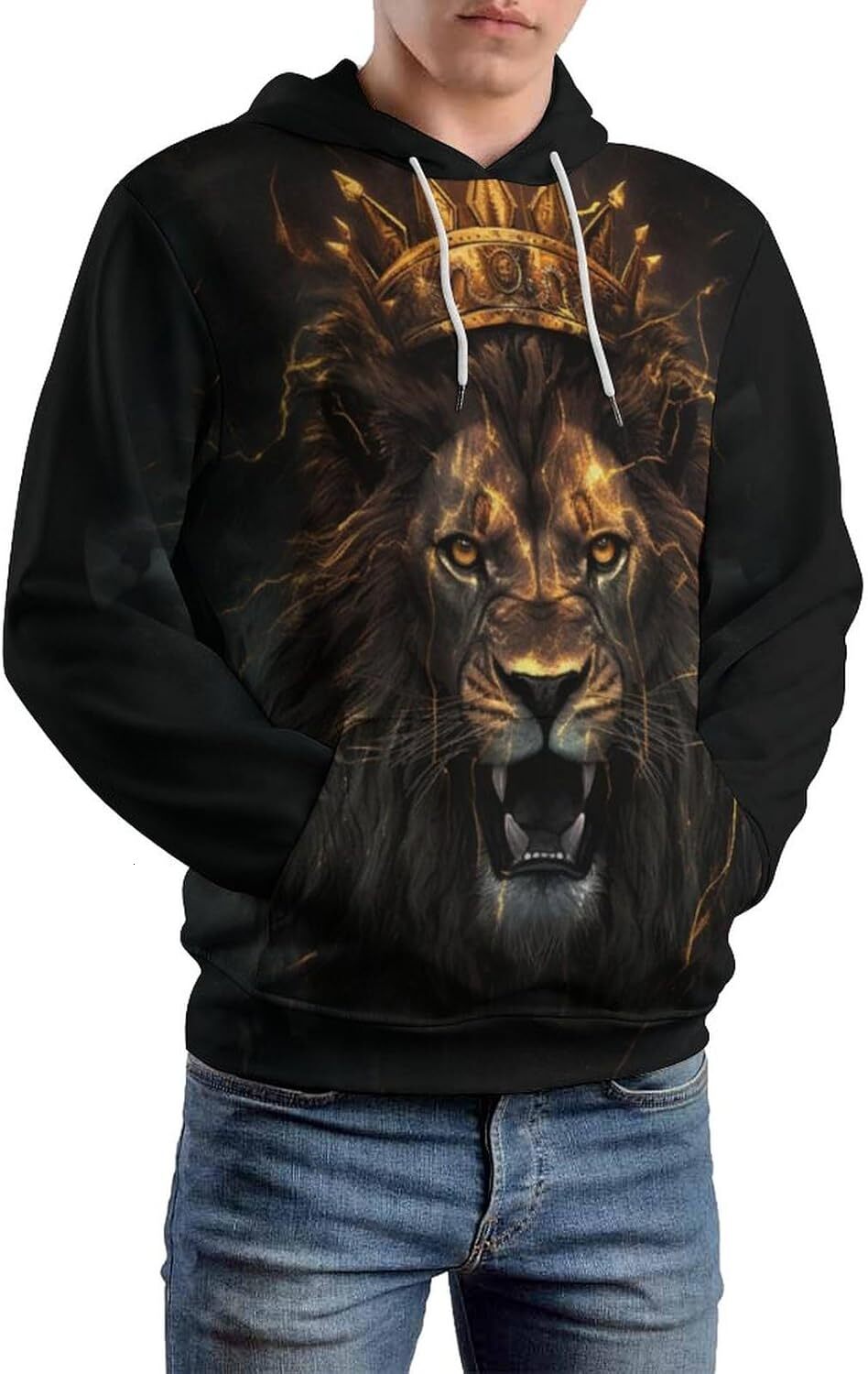 Hoodie for Mens Womens Unisex Crown Lion King Hoodies 3D Printed Novelty Pattern Casual Long Sleeve Hoodie Graphic Hoodies sweatshirt Pullover Long Sl