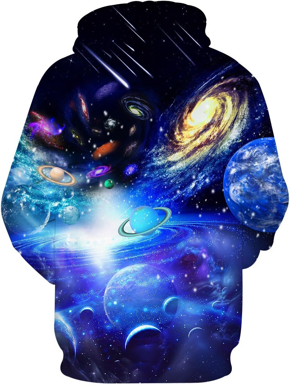 Hoodie for Mens Womens Unisex 3D Print Hoodies Graphic Space Pullover Hooded Sweatshirts for Men Women Graphic Fashionable and Warm