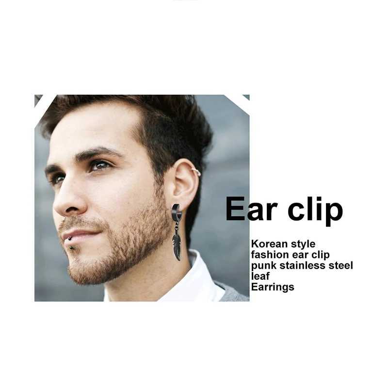 Mens womens mens womens fashion design leaf hoop earrings punk hanging earrings jewelry W241017