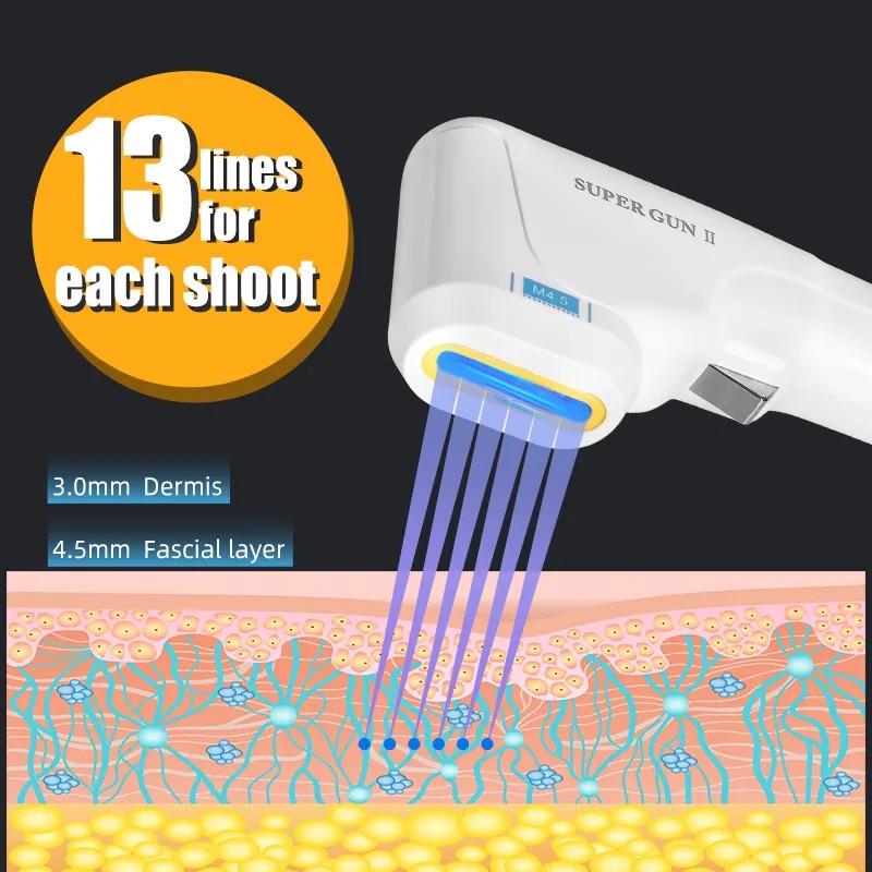 Compact Full Layer HIFU Machine for 7D Skin Firming Wrinkle Reduction 2 in 1 Ultrasound Skin Elasticity Restoration Fine Line Improving Salon