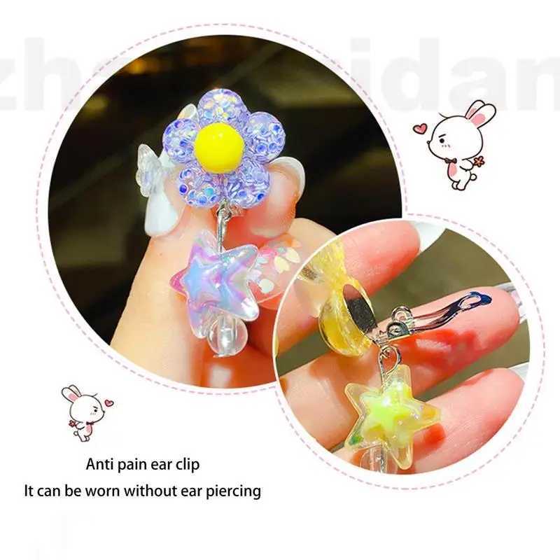 Mini cute ear clip suitable for hypoallergenic girls non perforated plastic earrings suitable for relieving pain in children W241017