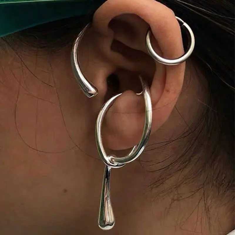 FFLACELL 1 pair of irregular twisted buckle large layer ear sleeves for twisted metal wire clip earrings without female perforations W241017