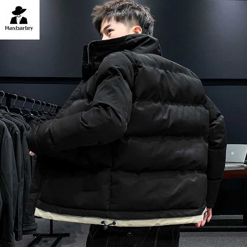 New winter Parka mens fashionable thick fur collar comfortable warm cotton coat mens casual outdoor windproof jacket X241017
