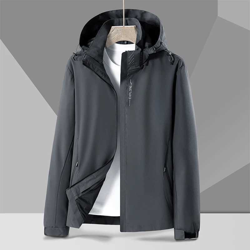 Men Hooded Jacket Autumn Thin Sport Jackets Causal Windbreaker Breathable Outdoor Coats Windproof Mens Clothing Top X241017