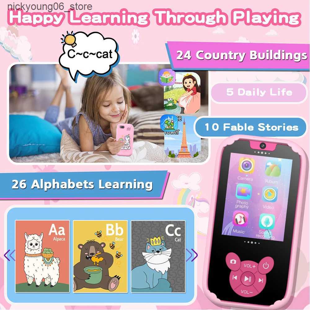Baby Toy Kids Smart Phone Educational Toys Dual Camera Music Player Baby Phone With 8G Memro Game Learning for Age 3-12 Brithday Gifts L240910