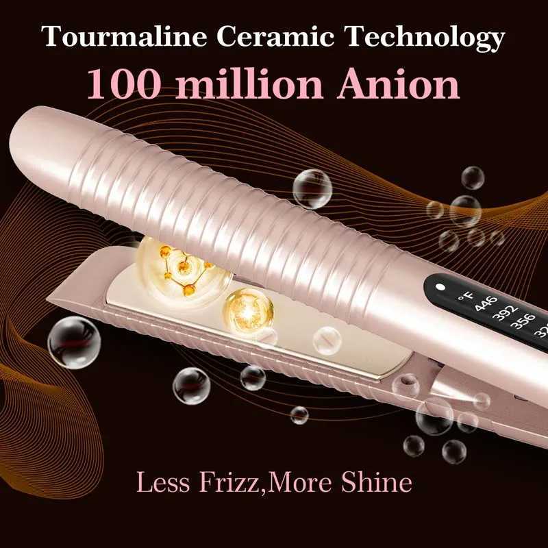 2 In 1 Fast High Temperature Portable Professional Infrared Anion Hair Straightener Ceramic Splint ToolsXJ241016