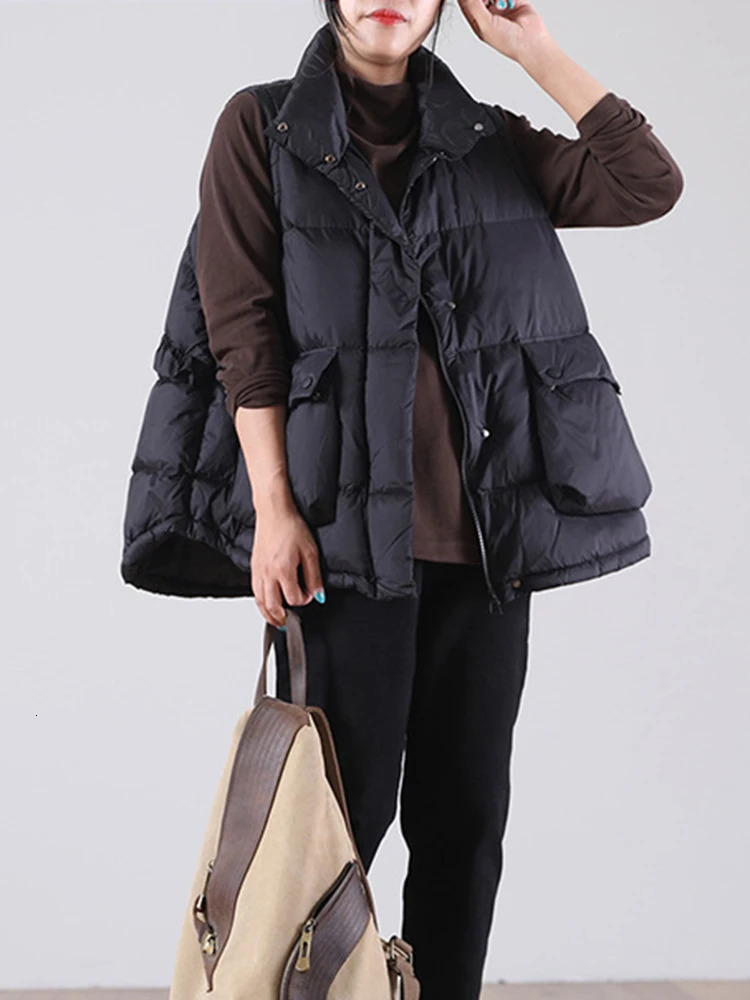 Winter Ultra Light Thin Duck Down Vest Feather Jacket Women Quilted Short Warm Basic Casual Oversize Waistcoat 241017