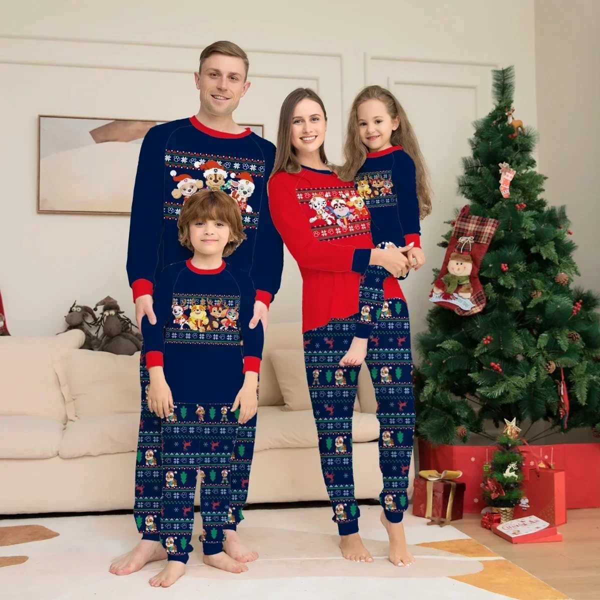 Christmas Family Clothing Bear Printed Pajama Set Christmas Mother Daughter Father Son Set Pajama W241015