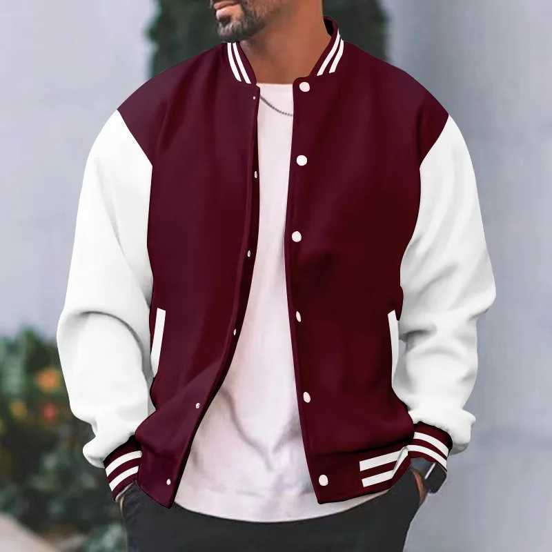 New Loose Trendy Brand Baseball Shirt Mens Fashion Bomber Jacket Mens Casual Plus Large Street Mens Coat M241017