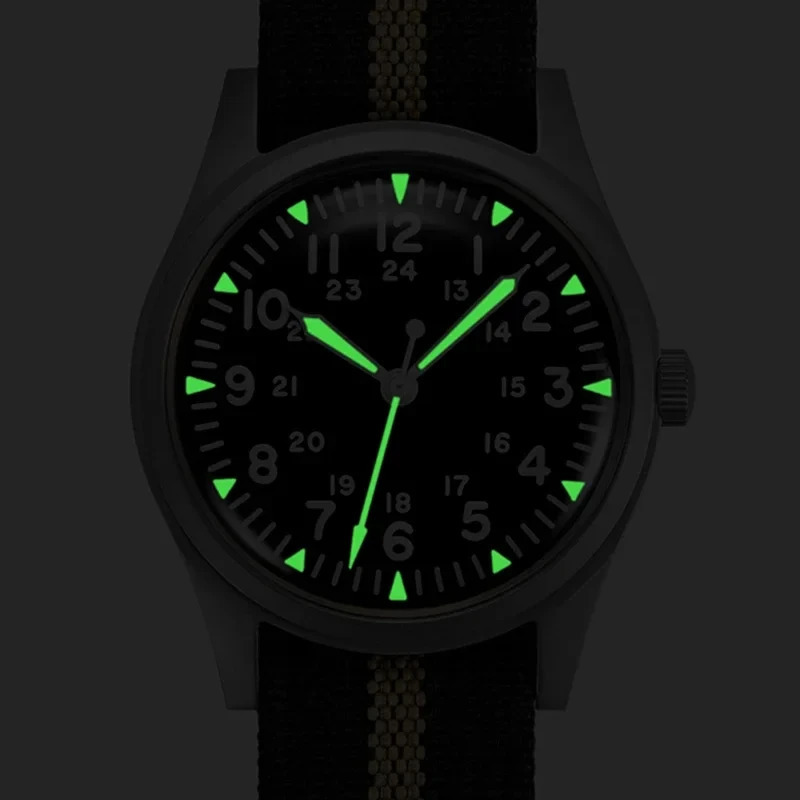 RDUNAE 345mm Mens Quartz Watch Retro G10 Military Sanyota 2035 Movement 241009