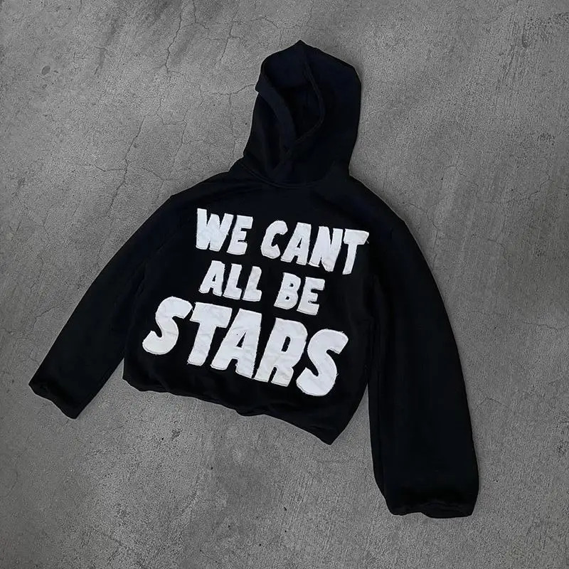 Y2K Hoodies Clothes Hip Hop Graphic Vintage Letter Patch Gothic Pullover American Retro Streetwear Sweatshirt EMO 241017