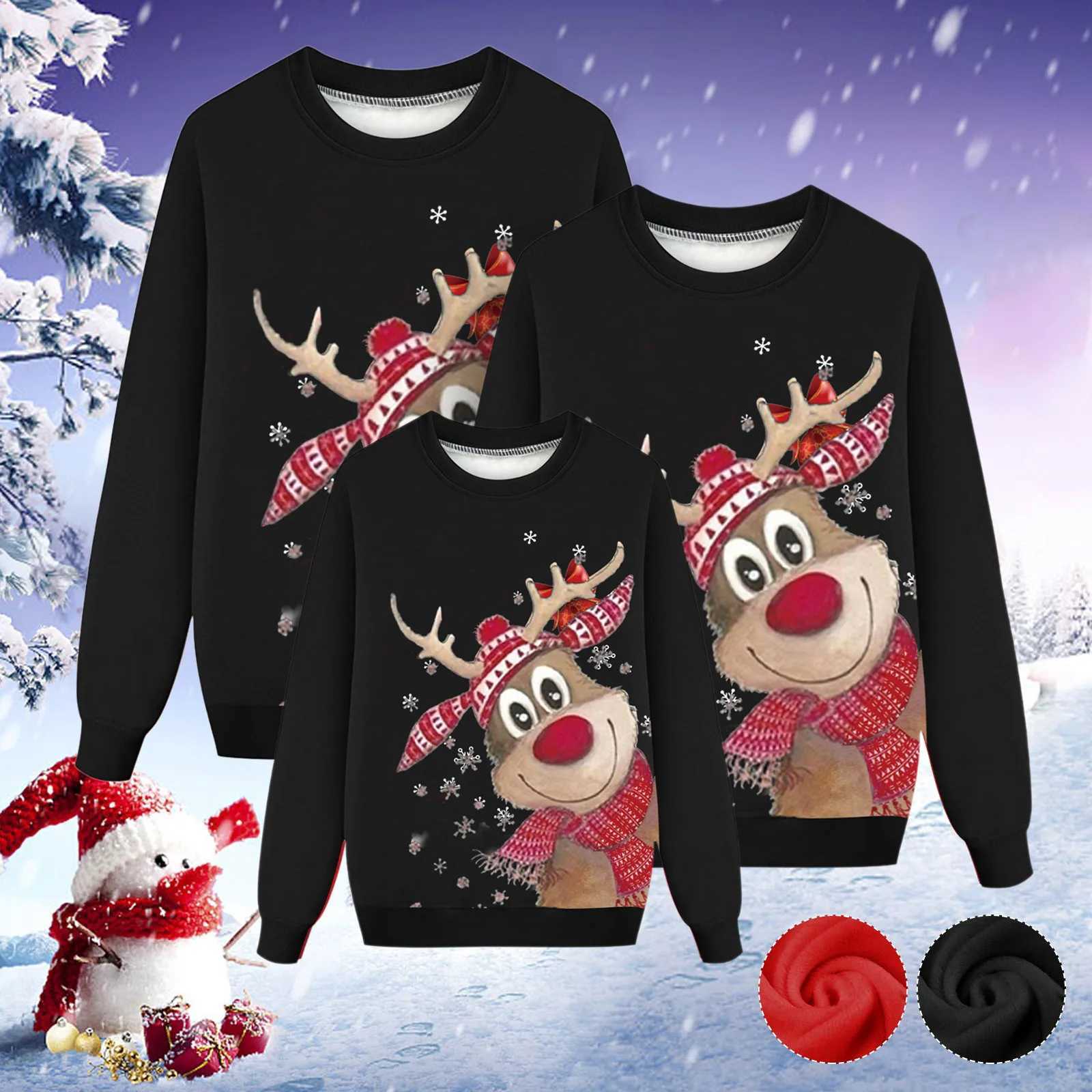Ugly Christmas Sweater Family Set Deer Print Mens Childrens Sweater Family Christmas Knitted Top W241015