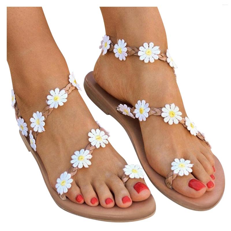 Sandals Large Beach Size Casual Flat Roman Summer Shoes Wear Women'S Closed Toe atos Para Mujeres zhanyishengli
