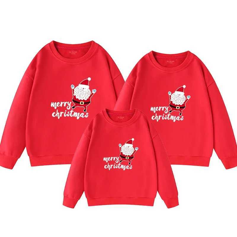 Christmas Mom Daughter Top Father Son Sweater Winter Family Matching Clothing Santa Claus Printed Shirt Casual Floral W241015