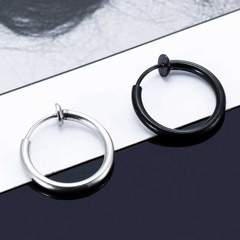 1/10 pair stainless steel non perforated magnetic stud earrings unisex CZ magnetic ear clip womens and mens punk hip-hop earring set W241017