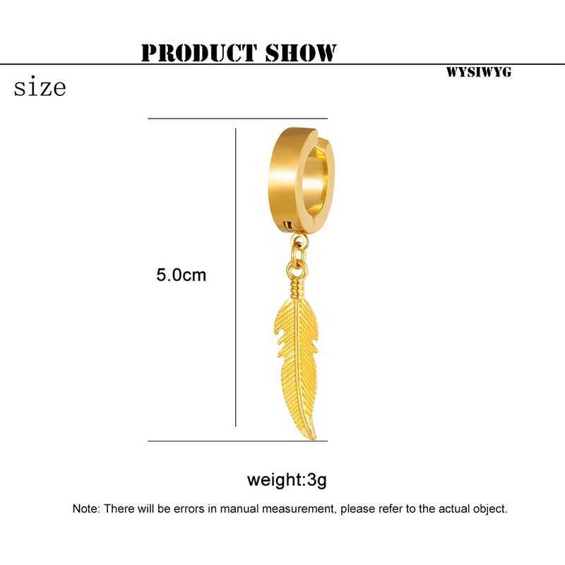 Mens womens mens womens fashion design leaf hoop earrings punk hanging earrings jewelry W241017