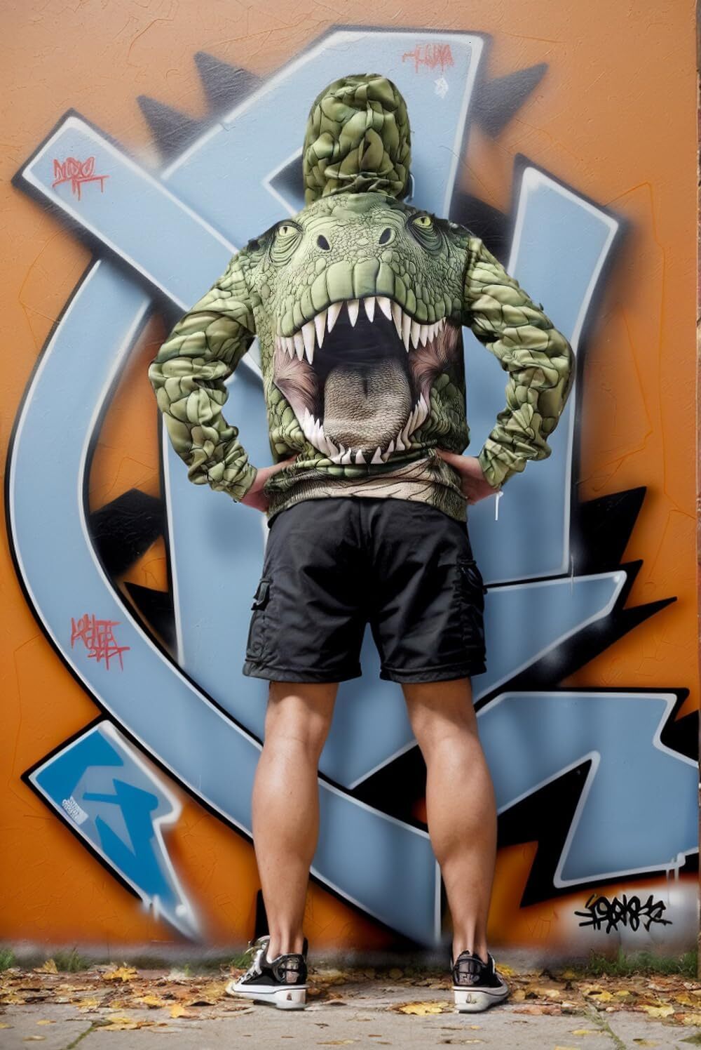 Hoodie for Mens Womens Men Hoodie 3D Printed Sweatshirt Polyester Dinosaur Tyrannosaurus Halloween Green Lightweight Graphic Hoodies sweatshirt