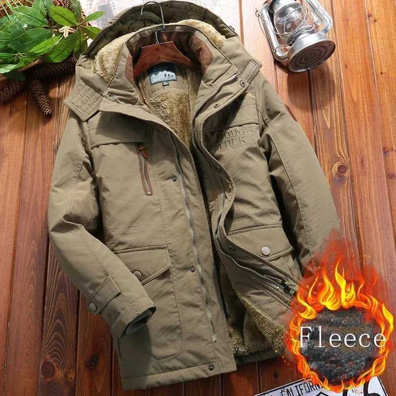 Winter Parka mens windproof wool thick fur coat mens retro hooded street jacket mens windproof jacket 6XL X2410171