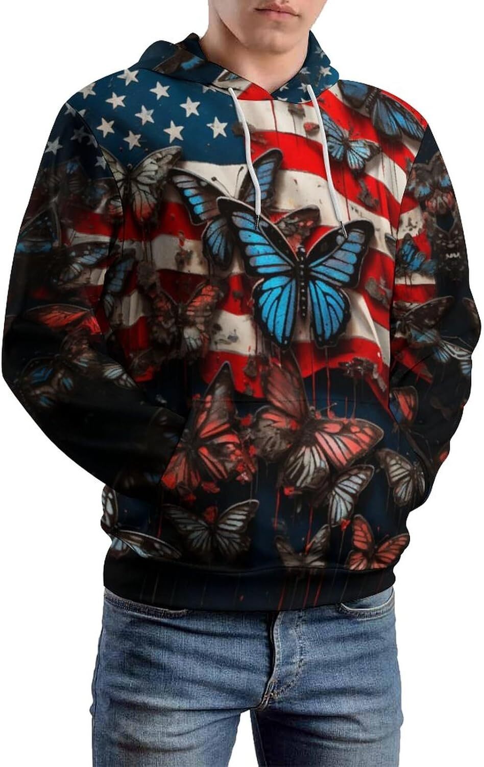 Hoodie for Mens Womens Unisex Novelty 3D Printing Psychedelic Butterfly Hoodies Casual Long Sleeve Sweatshirt Hoodie Graphic Hoodies sweatshirt Fashio