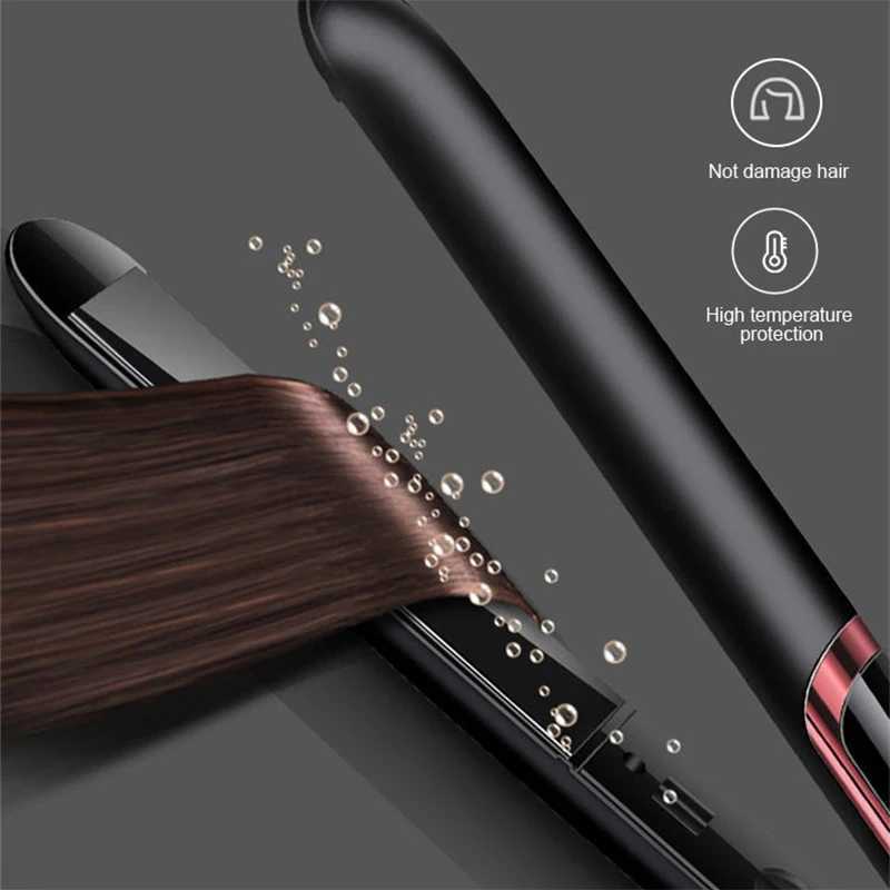 Straight Coil 2 In 1 Straightener Negative Ion Iron Electric Splint Flat Iron Hair Curler Professional Hair Straighteners PlatesXJ241016