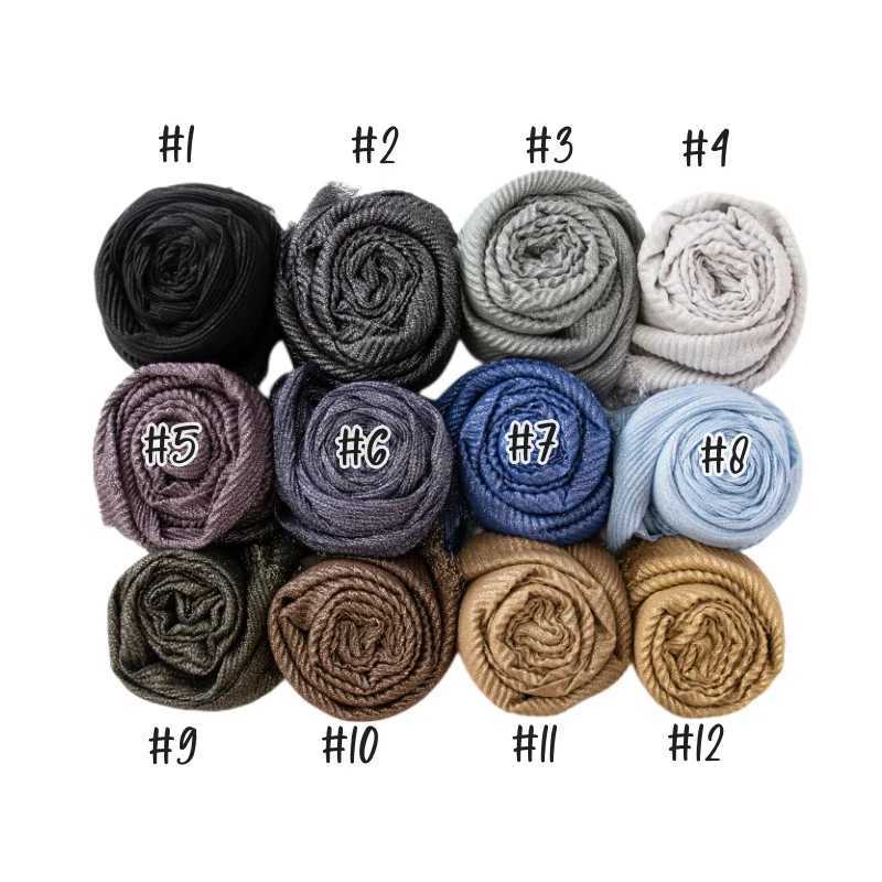Fashion Wrinkle Plain Soft Shawl Funcy Shimmer Shiny Headscarf Scarf Gold Silk Scarf Bangladesh Cotton Shawl X241017