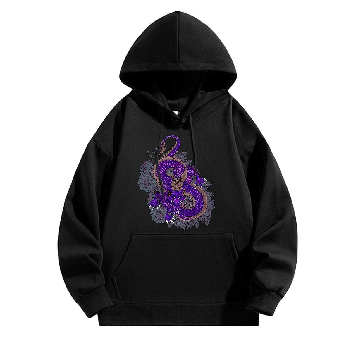 Stylist Hooded Sweatshirt TOP Quality Men Clothes Hoodie Skull Tops Pullover Hoodie Hip Hop Street Breathable Drawstring Thick Plush