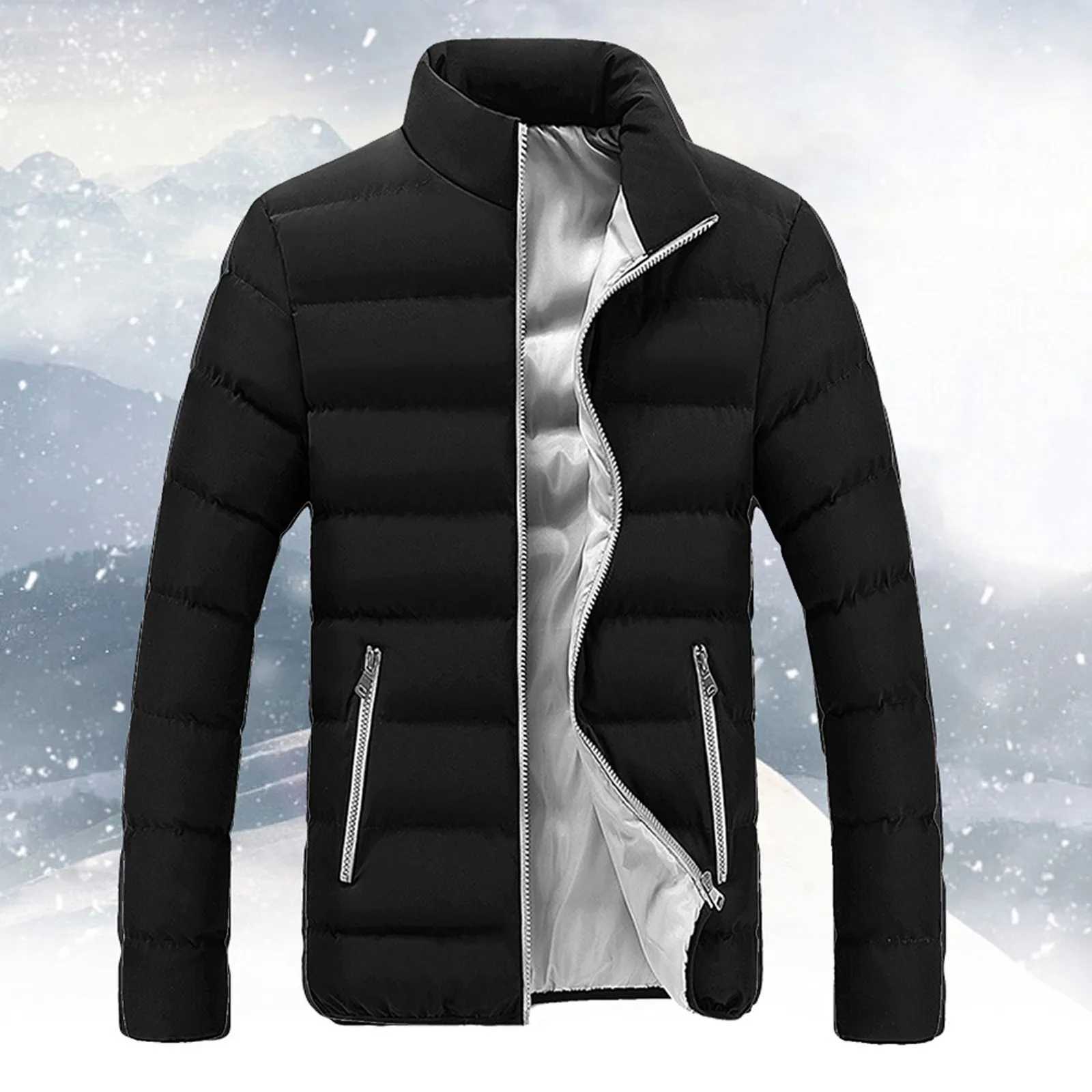 Thickened Autumn/winter Mens Sports Cotton Coat Stand Collar Cardigan Outdoor Padded Jacket Casual Jacket Warm CoatXJ241017
