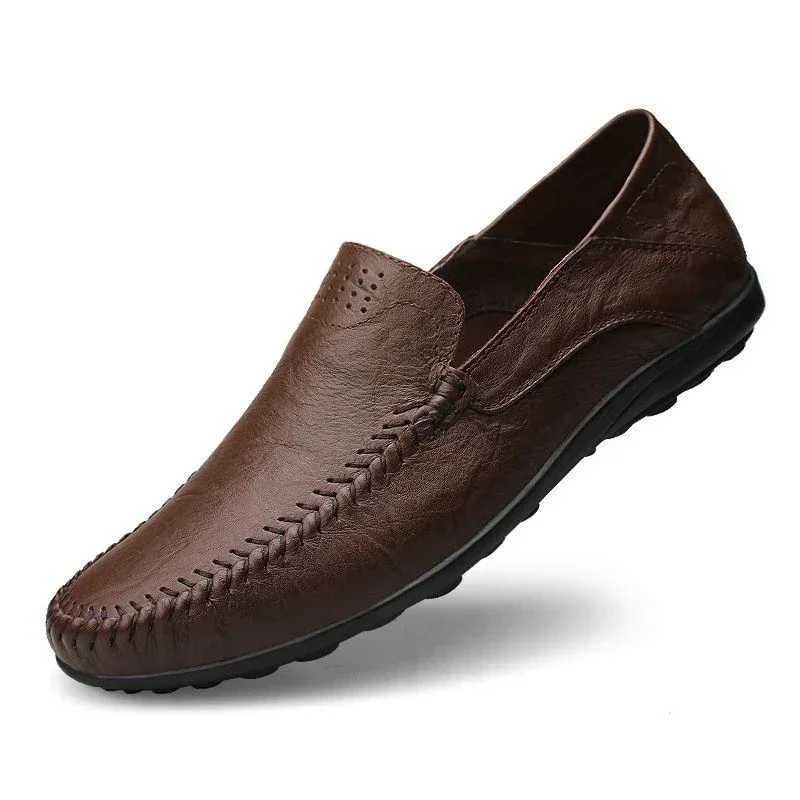 Genuine Leather Men Shoes Casual Italian Mens Loafers Luxury Brand Formal Slip Male Boat Shoes Zapatos De HombreXJ250118