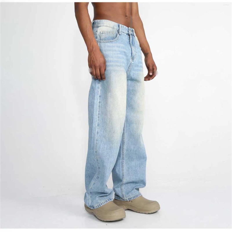 2025 S Fashion Designer Men S Jeans Loose Casual Pants With Trendy Polished White Design Mid Waist