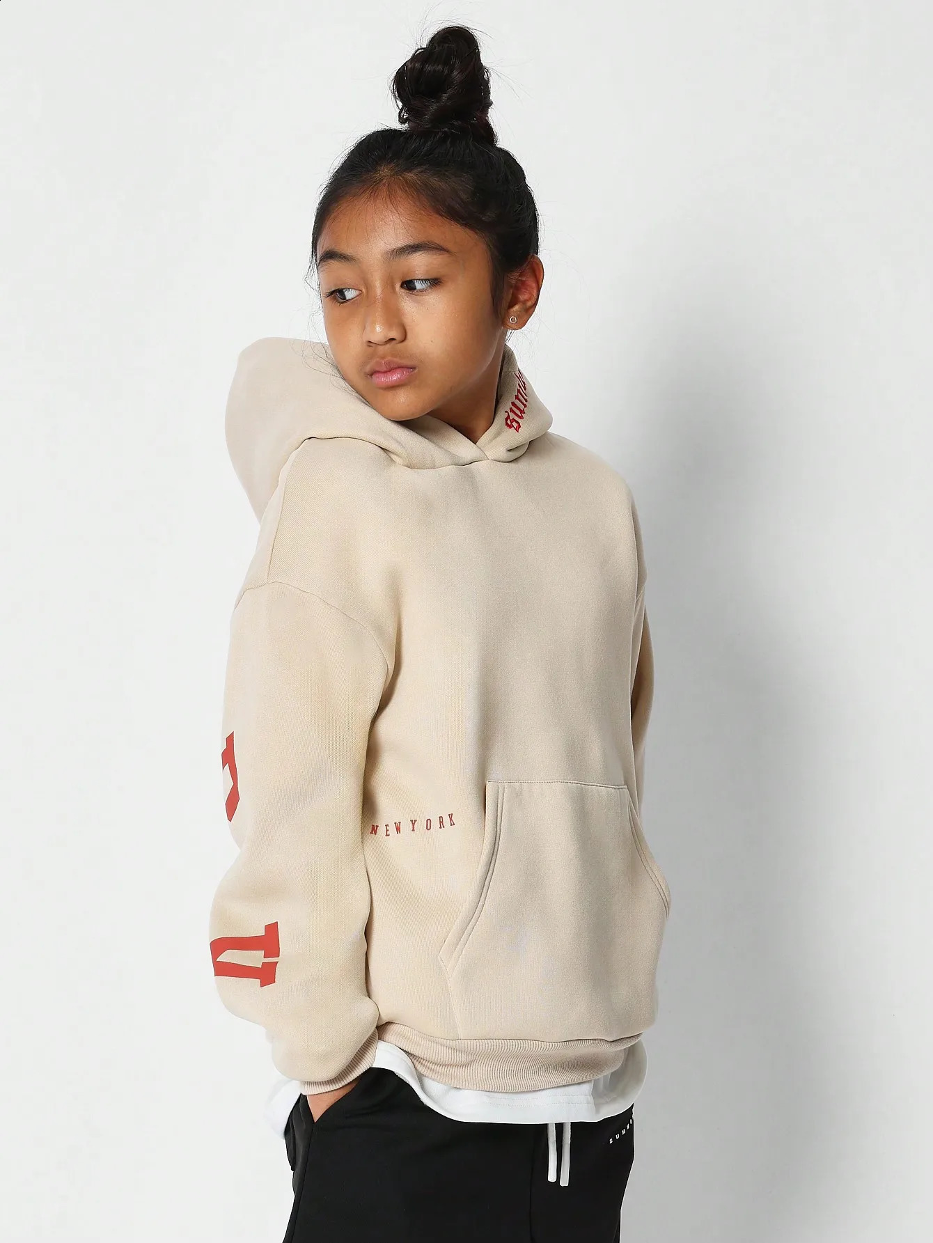 Fashion AutumnWinter Girly Top Hoodie with Large Graphic Print Comfortable Outdoor Sports Casual Street Wear Baby 241017