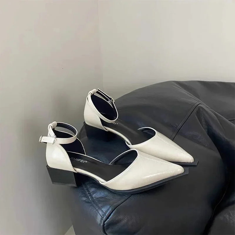 Pointed Toe Sexy Sandals Women Mid Heels Party Shoes Summer 2024 Pumps Fashion Slippers Chunky Female Dress Zapatos Shallow 241016