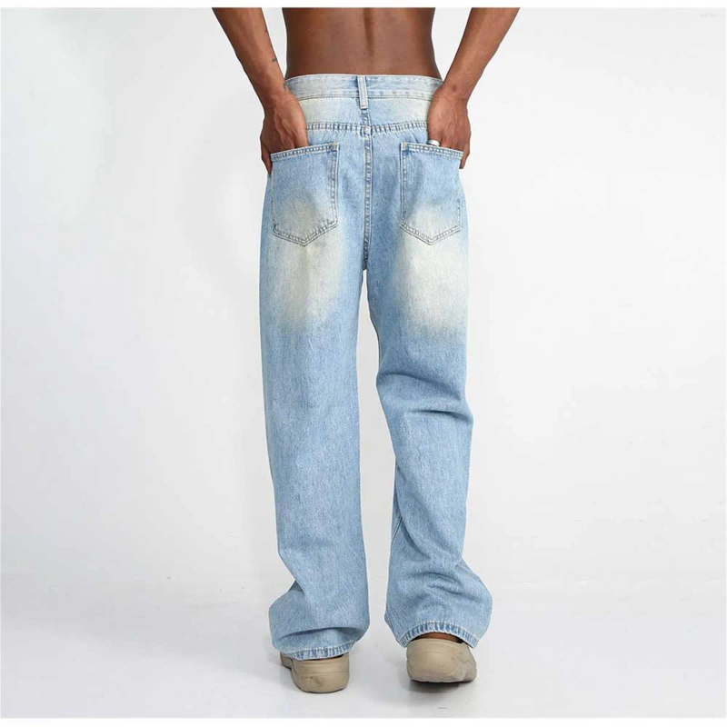 2025 S Fashion Designer Men S Jeans Loose Casual Pants With Trendy Polished White Design Mid Waist
