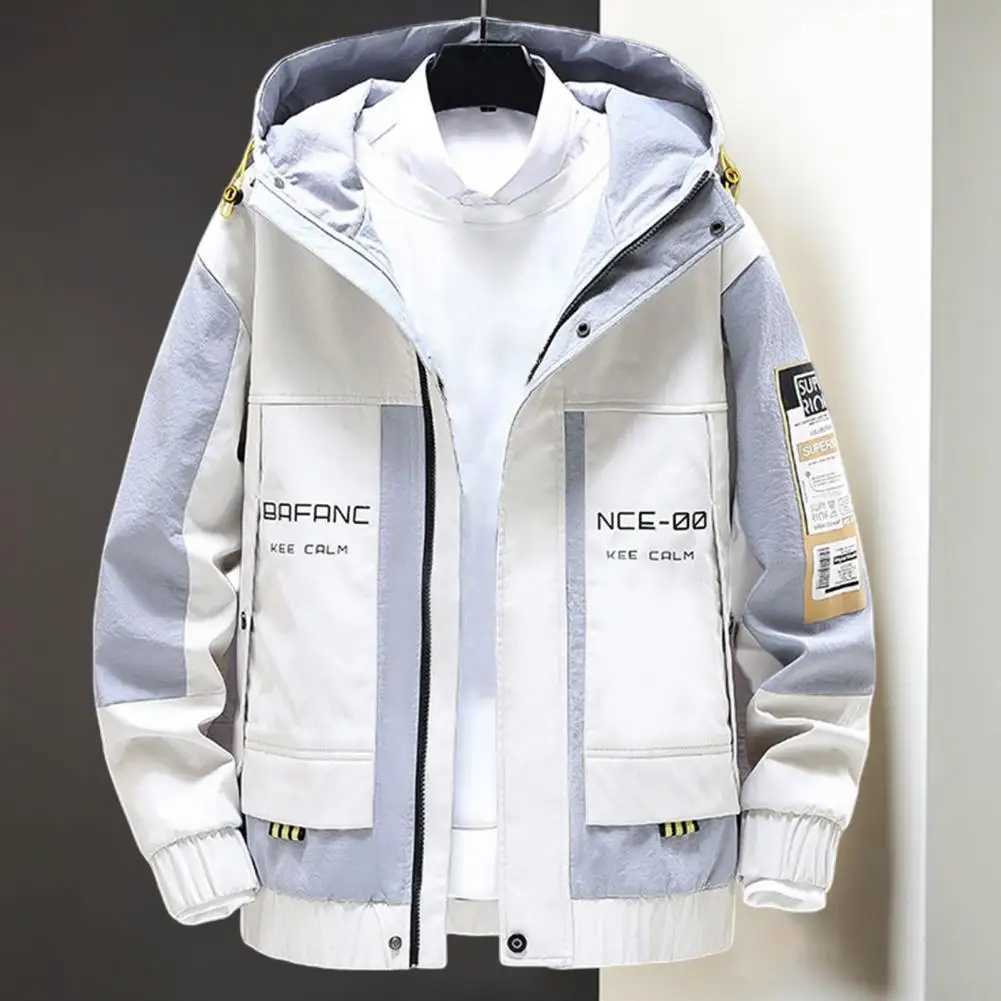 New Spring Hoodie Mens Breathable Jacket Mens Patch Work Clothes Colorful Street Clothing Comfortable Casual Clothing Plus Size 4XL M241017